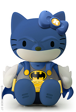 Hello Kitty crossed over with Batman