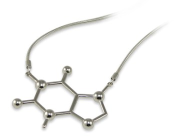 caffeine molecule necklace