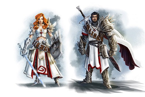 Early concept art of the two main heroes.