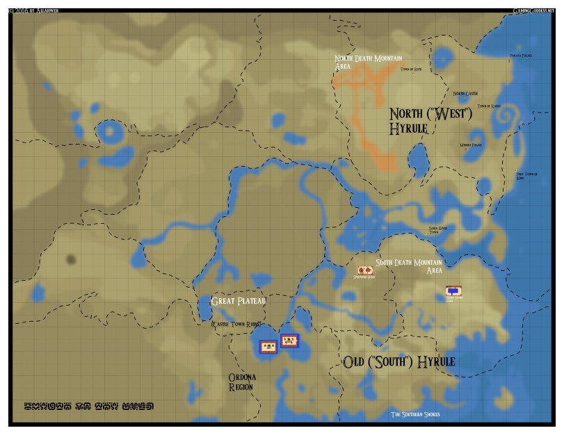 Annotated BotW Eastern Map